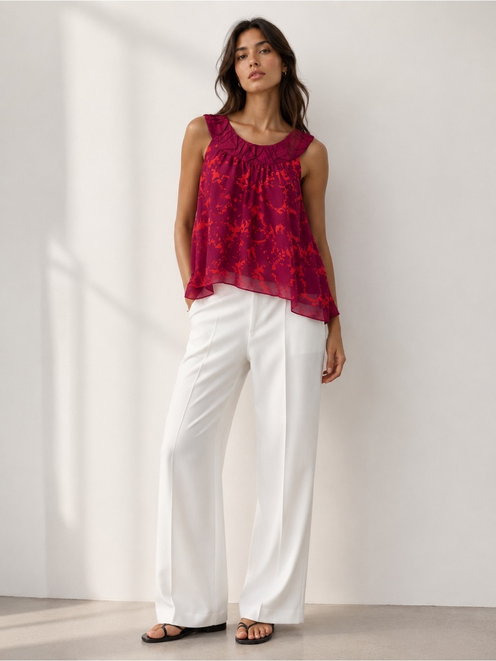 CAbi #999 origami sleeveless blouse tunic
